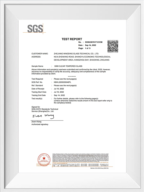 Zhejiang Mingding Glass Technology Co. , Ltd.
