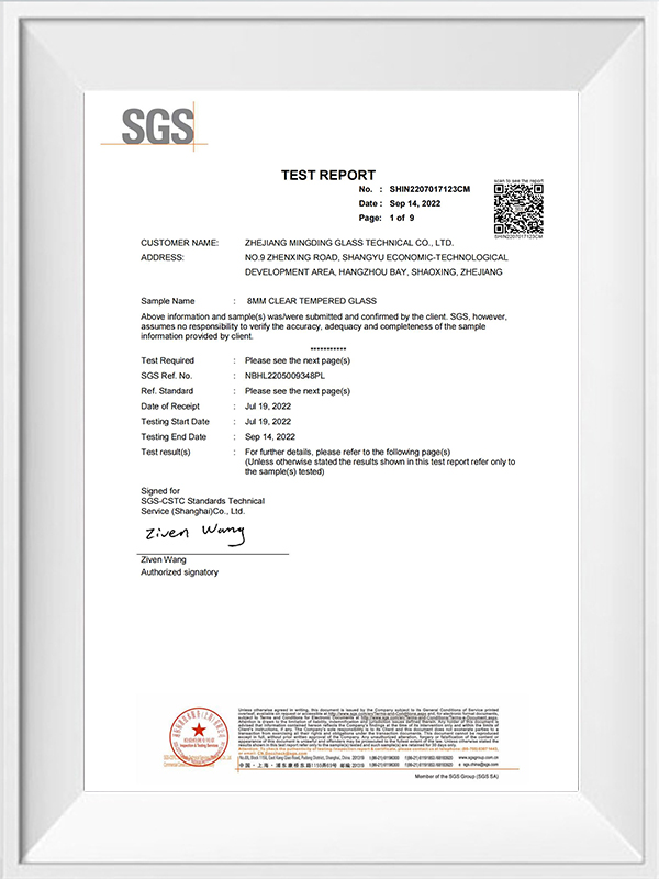 Zhejiang Mingding Glass Technology Co. , Ltd.